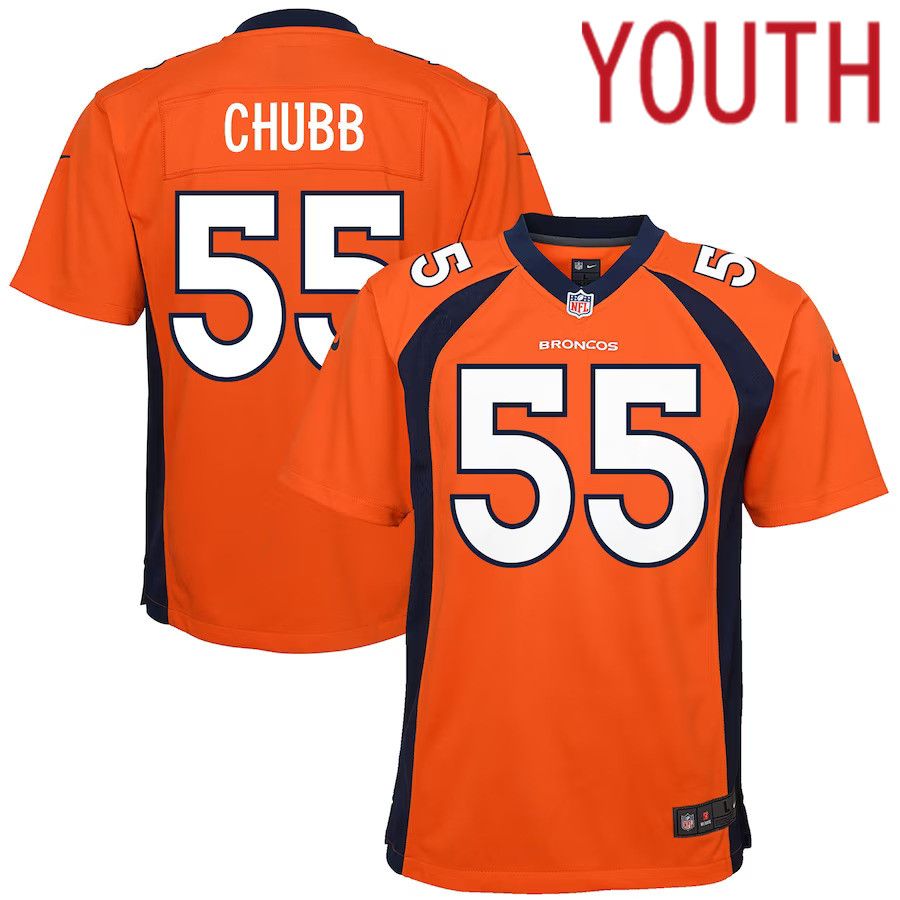 Youth Denver Broncos #55 Bradley Chubb Nike Orange Game NFL Jersey